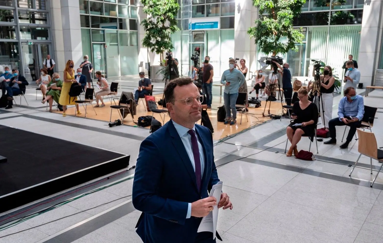 Bundesgesundheitsminister Jens Spahn (CDU) in Berlin nach einer Pressekonferenz.