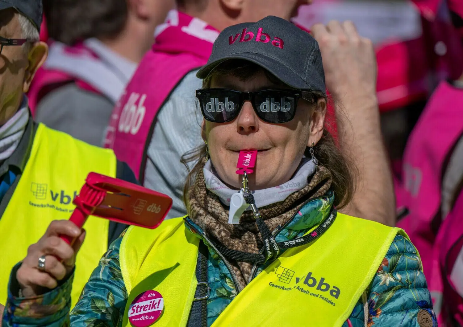 Auch die finale Tarifrunde in Potsdam wurde von Protesten begleitet.