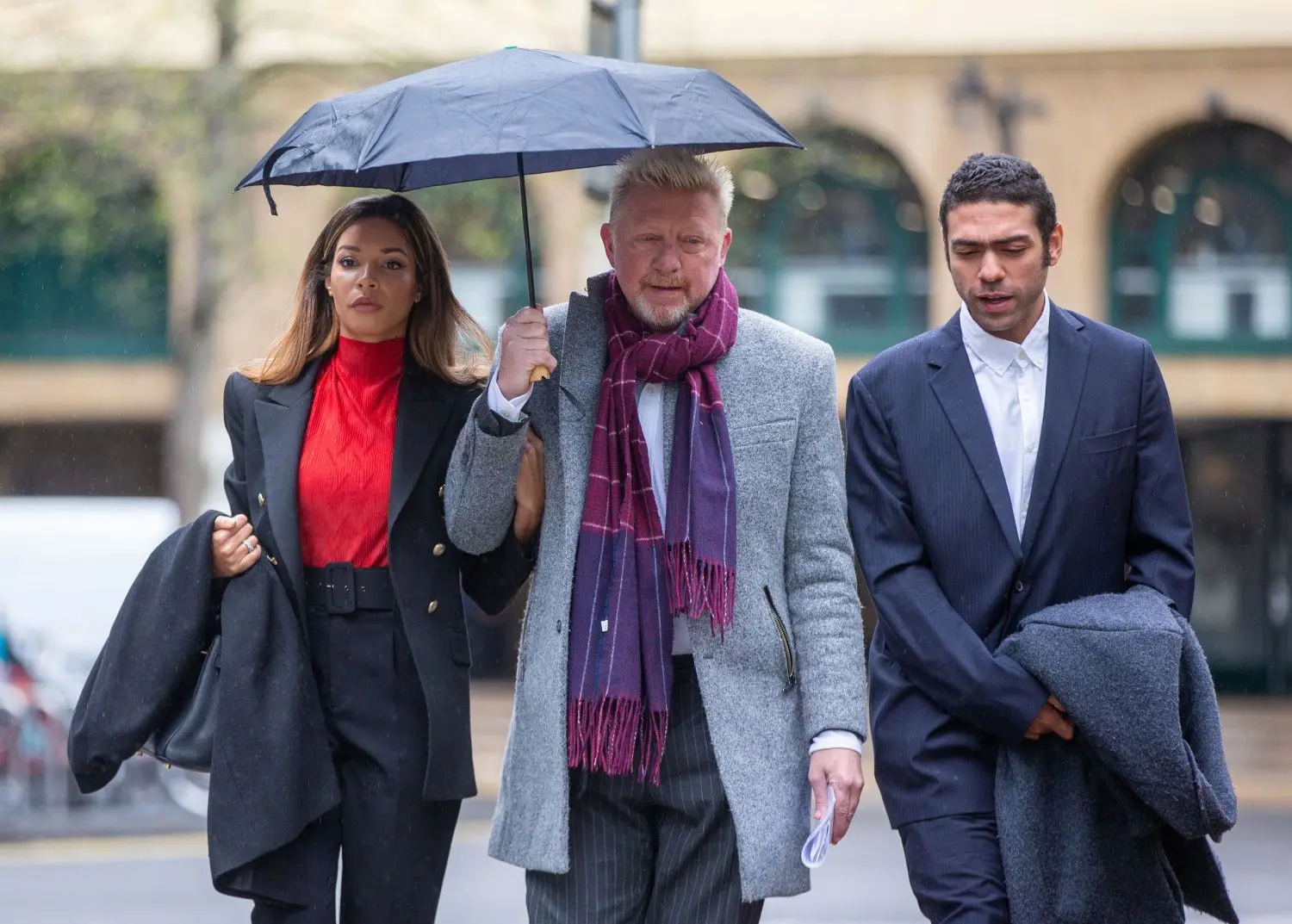 Boris Becker (M), seine Lebensgefährtin Lilian De Carvalho Monteiro und sein Sohn Noah