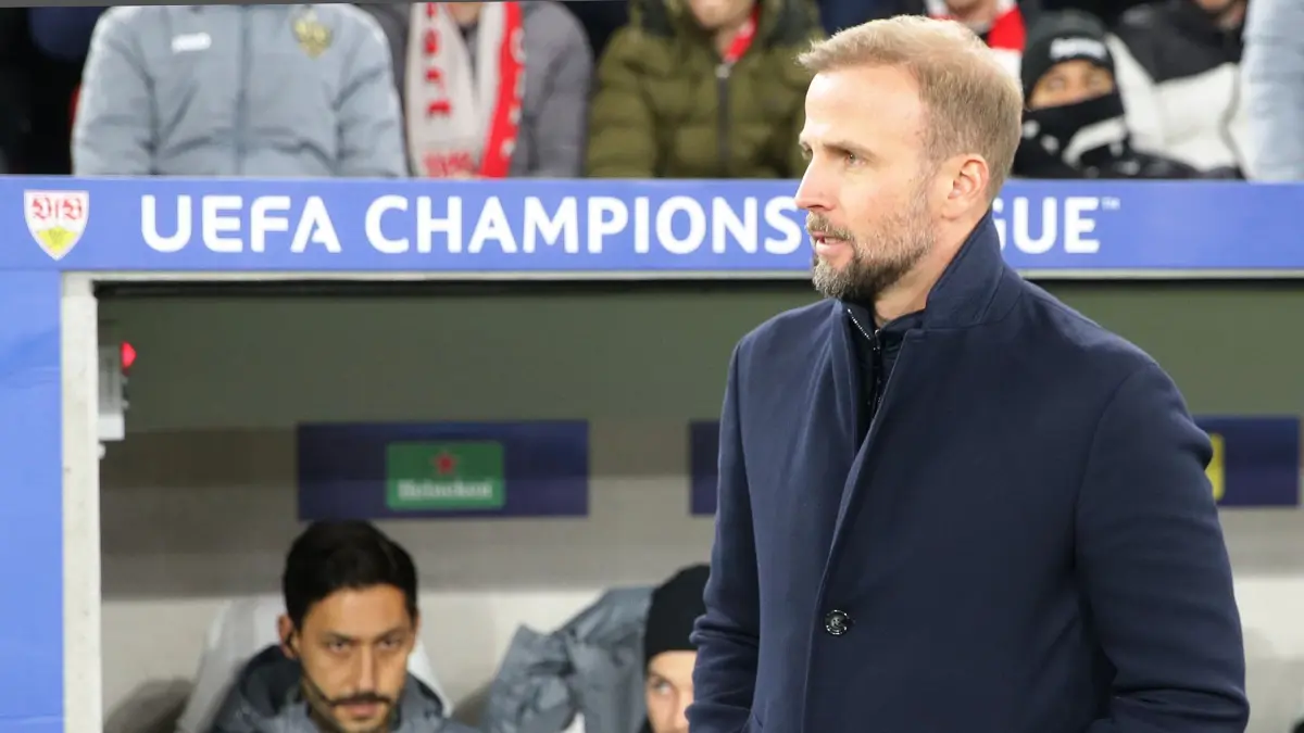 BAU // 11.12.2024, Deutschland, Stuttgart, Fußball Champions League, VfB Stuttgart vs. Young Boys Bern, Trainer Sebastian Hoeneß ( VfB )