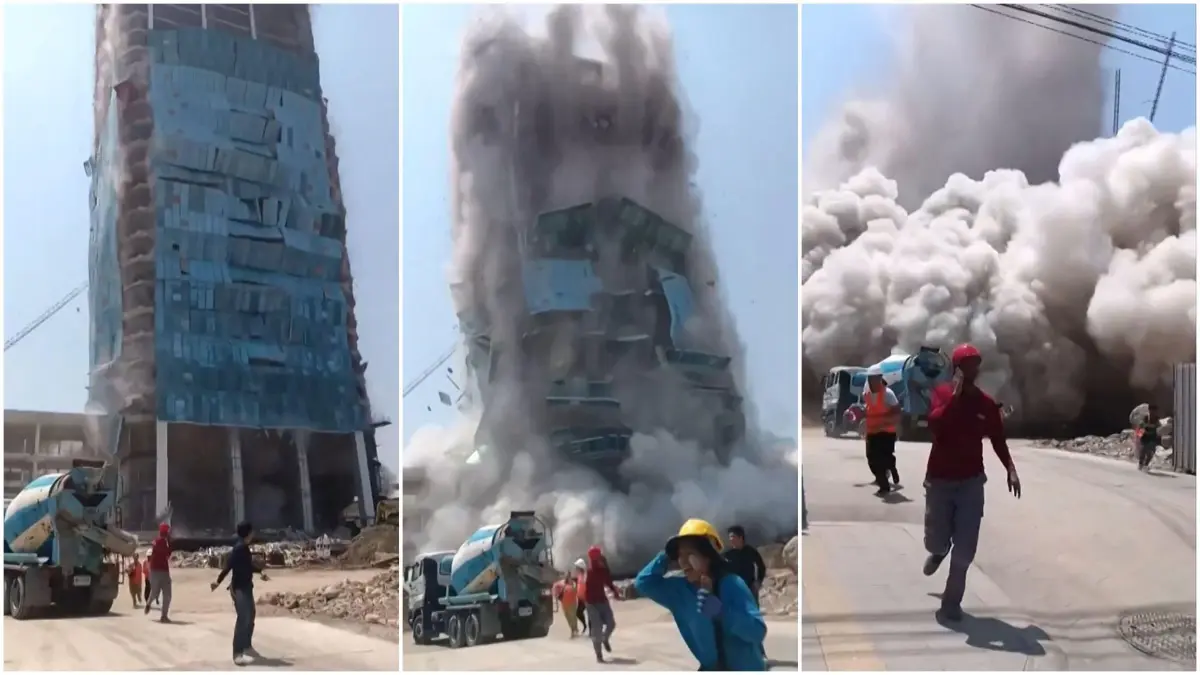 In Bangkok (Thailand), rund 1000 Kilometer vom Epizentrum entfernt, stürzte ein im Bau befindliches Hochhaus ein und begrub mehrere Arbeiter unter Trümmern.