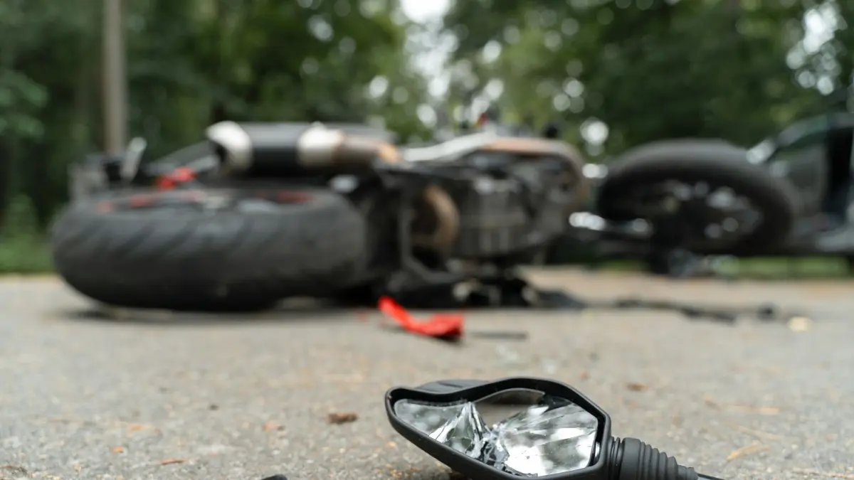 Motorrad Unfall Motorradunfall Motorradfahrer Bike Symbolfoto