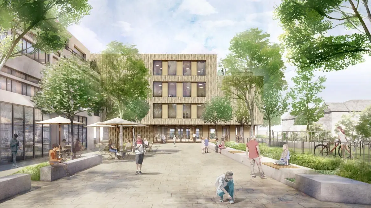 Vorsicht: Dieses Foto ist möglicherweise nur für den einstigen Verlag Schwäbisches Tagblatt verwendbar. Visualisierung EBG-Neubau, Bild: BJW Architekten