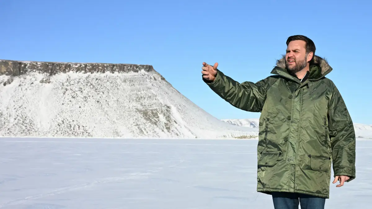 (FILES) US Vice President JD Vance tours the US military's Pituffik Space Base in Greenland on March 28, 2025. US President Donald Trump is discussing options including military action to take control of Greenland, the White House said on January 6, 2026, upping tensions that Denmark warns could destroy the NATO alliance. Trump has stepped up his designs on the mineral-rich, self-governing Danish territory in the arctic since the US military seized Venezuelan leader Nicolas Maduro last weekend. (Photo by Jim WATSON / POOL / AFP)
