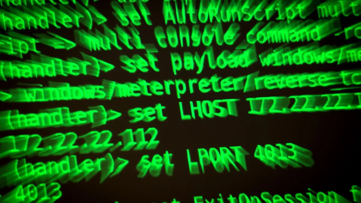 Cyber-Angriff: ARCHIV - 12.09.2019, Niedersachsen, Hannover: Buchstaben und Zahlen leuchten auf einem Bildschirm, auf dem ein Hacker-Programm geöffnet ist. (zu dpa: «Zehntausende Uniklinik-Patienten von Hackerangriff betroffen») Foto: Sina Schuldt/dpa +++ dpa-Bildfunk +++