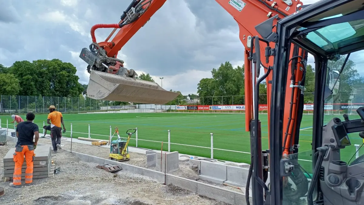 Kunstrasen Balingen Baustelle Kunstrasenplatz