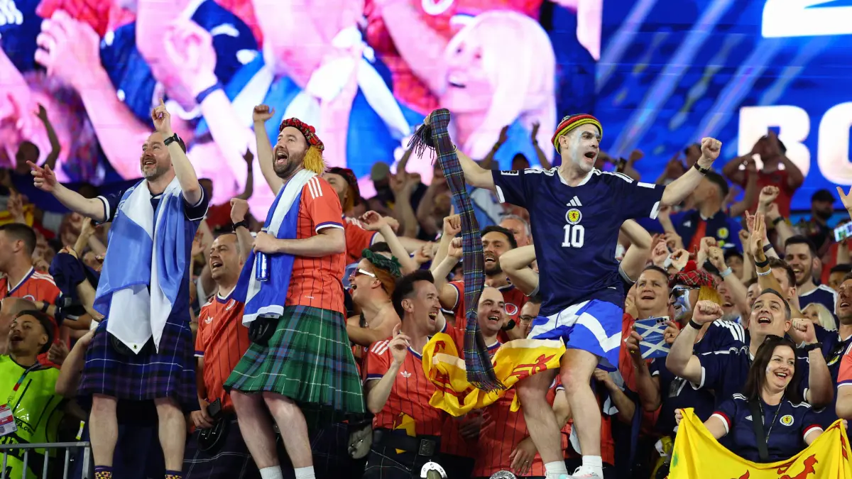 FIFA World Cup 2026: Haiti v Scotland: FIFA World Cup, WM, Weltmeisterschaft, Fussball 2026: Haiti v Scotland BOSTON, USA - 13th June 2026: Scotland fans celebrate after the FIFA World Cup 2026 Group C match between Haiti and Scotland at Boston Stadium Boston Boston Stadium Canada Copyright: xCraigxMercerx/xPeakxActionxPhotosx