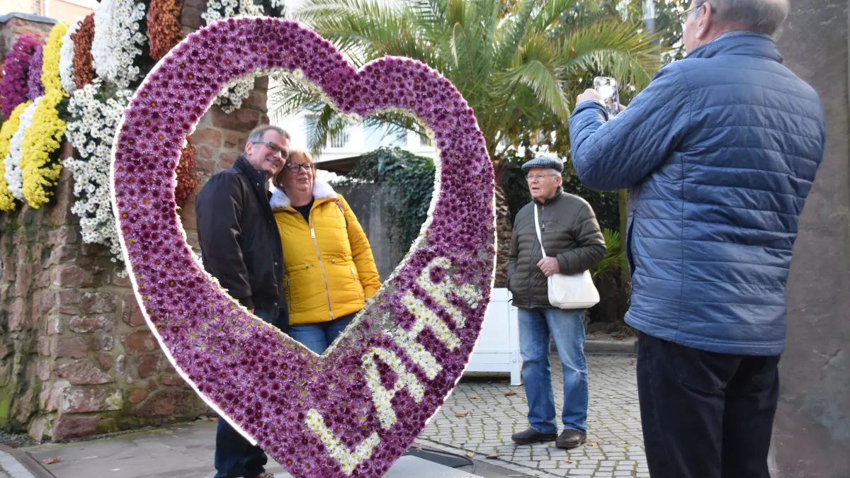 Das Blumenherz ist ein beliebtes Fotomotiv auf der Chrysanthema