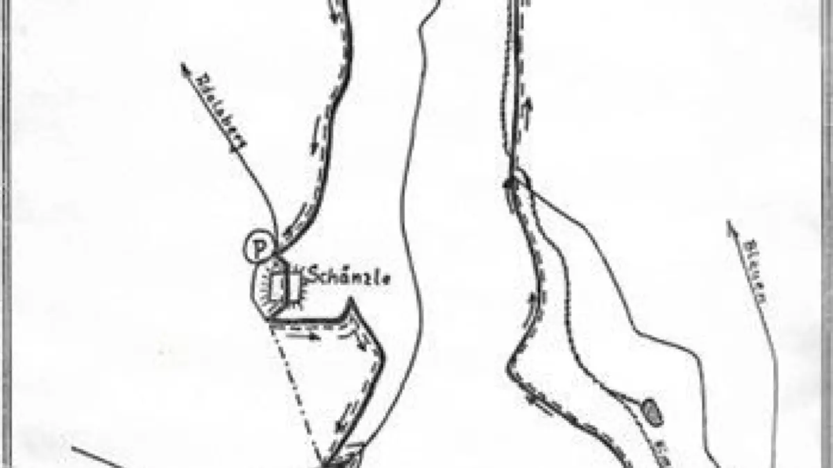 Alemannenweg: Handgezeichnete Wanderroute von 1984