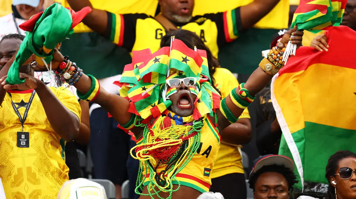 Ghana v Panama: Group L - FIFA World Cup 2026: TORONTO, ONTARIO - JUNE 17: Fans of Ghana show their support before the FIFA World Cup 2026 Group L match between Ghana and Panama at Toronto Stadium on June 17, 2026 in Toronto, Ontario. Robert Cianflone/Getty Images/AFP (Photo by ROBERT CIANFLONE / GETTY IMAGES NORTH AMERICA / Getty Images via AFP)