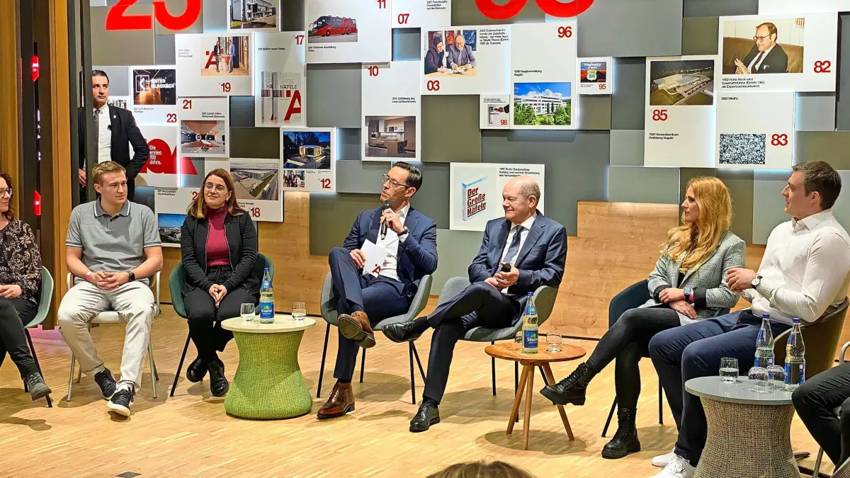 Eindrücke vom Kanzlerbesuch beim Nagolder Unternehmen Häfele