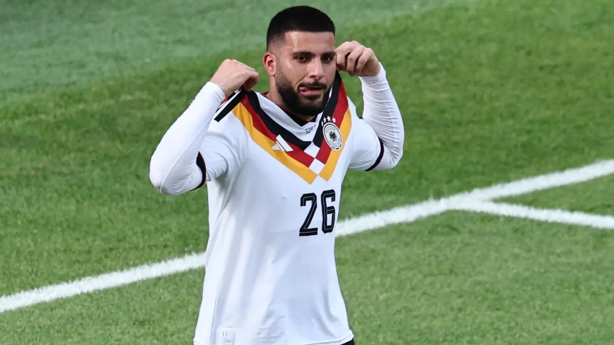 WM 2026 - Deutschland - Elfenbeinküste: 20.06.2026, Kanada, Toronto: Fußball, Männer, WM 2026, Deutschland - Elfenbeinküste, Vorrunde, Gruppe E, Spieltag 2, Toronto-Stadion, Deniz Undav (Deutschland) jubelt nach seinem zweiten Tor zum 2:1. ACHTUNG: Gemäß den Auflagen der FIFA dürfen die Bilder ausschließlich zur redaktionellen Verwendung genutzt werden. Eine kommerzielle Nutzung ist ausgeschlossen. Zudem dürfen keine videoähnlichen Sequenzen erstellt werden, und es dürfen keine Veränderungen weder im Vordergrund noch im Hintergrund am Bild vorgenommen werden. Foto: Christian Charisius/dpa +++ dpa-Bildfunk +++