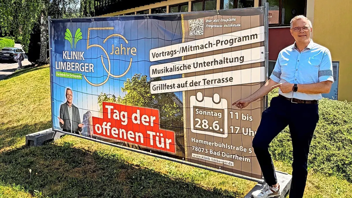 Joachim Limberger freut sich auf kommenden Sonntag, 28. Juni. Dann feiert die Klinik Limberger 50 Jahre am Standort in der Hammerbühlstraße.