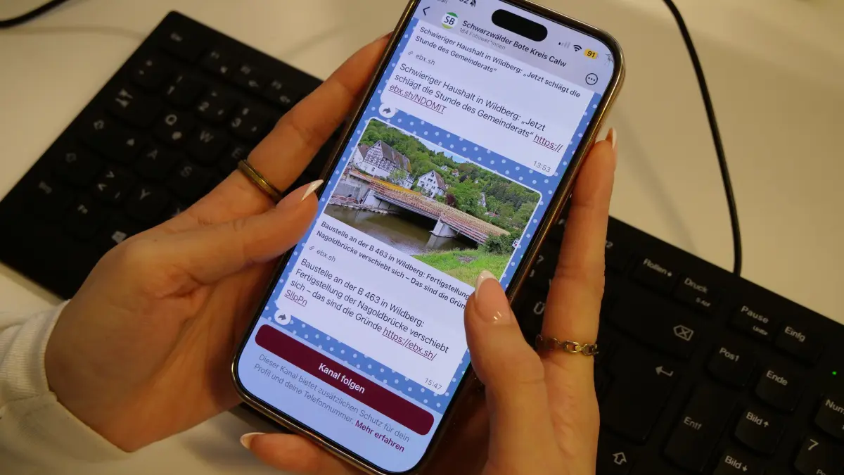 Der WhatsApp-Channel des Schwarzwälder Boten für den Kreis Calw.