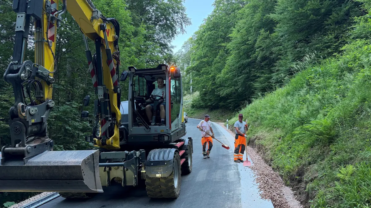 Die Bauarbeiten an der Kandelstraße auf der Waldkircher Seite befinden sich auf der Zielgeraden.