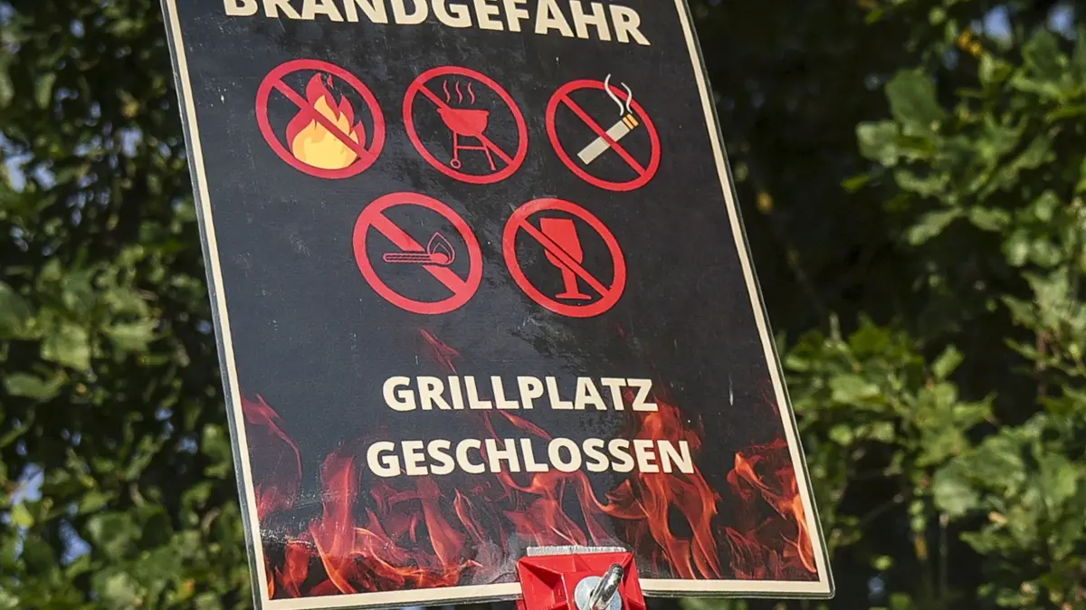 Leonberg Gebersheim - gesperrte Grillplatz wegen Brandgefahr durch extreme Hitze