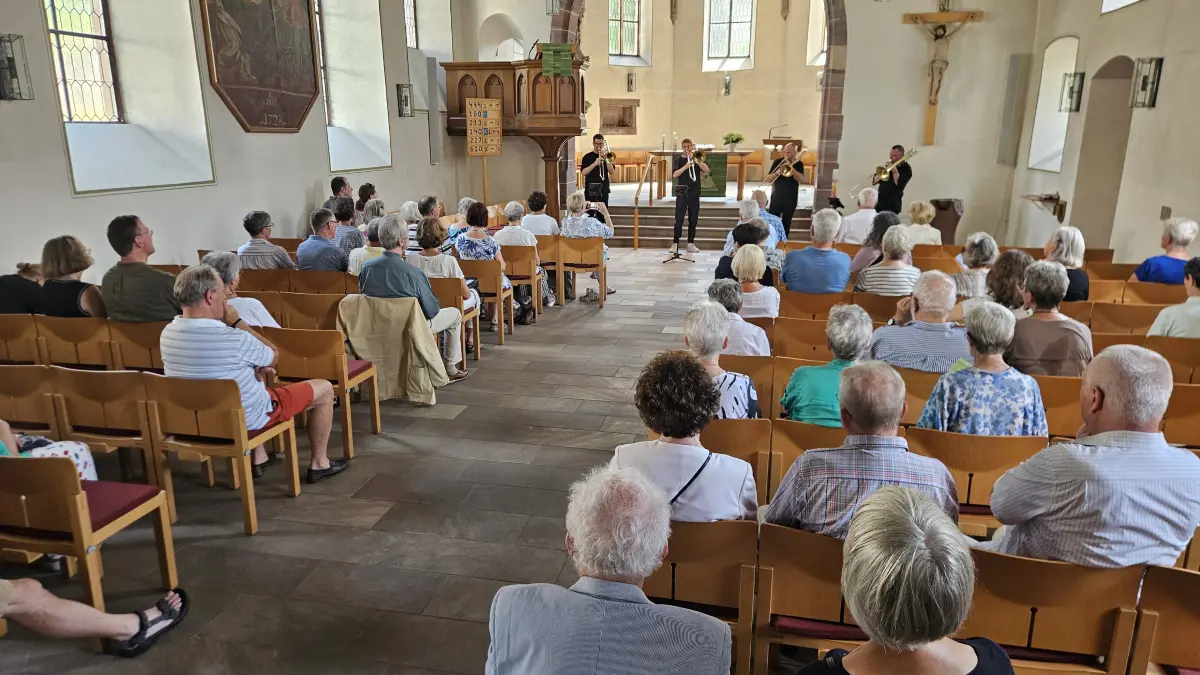 Nach 2016 trat das Budapester Posaunen-Quartett erneut in Grenzach auf. Anlass der Matinee war der 40. Geburtstag des Museums Grenzacher Römervilla.