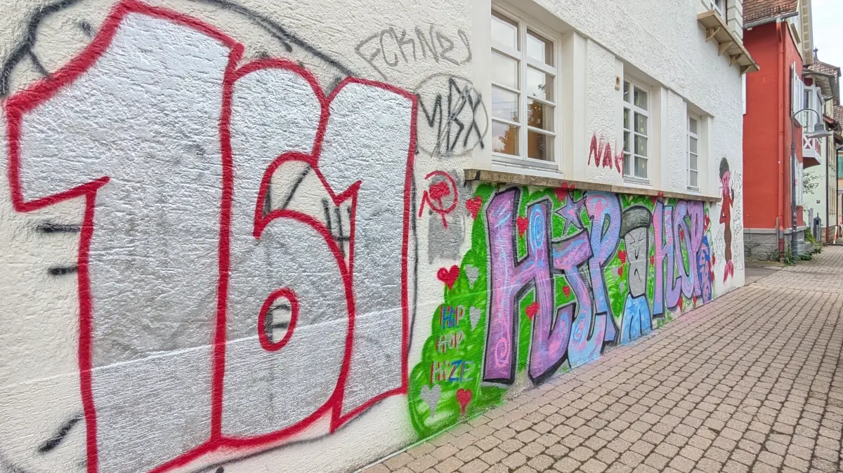 Graffiti am EBG-Altbau