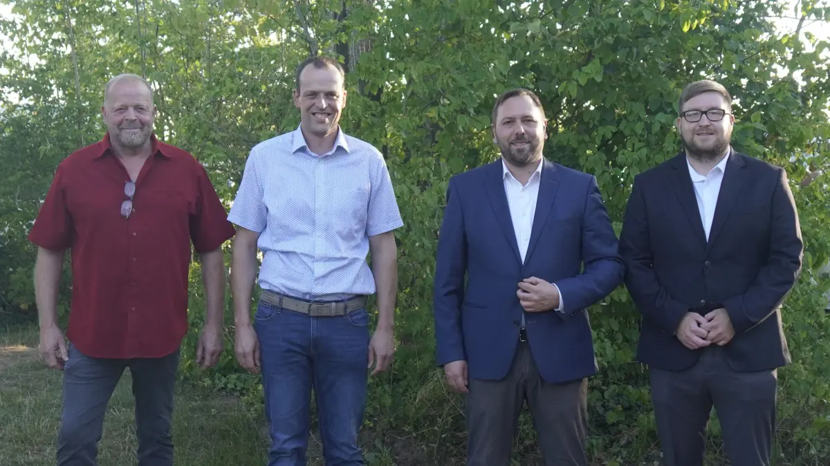 Die vier Bürgermeisterkandidaten: Michael Reichenberg (von links), Lars Dannenmann, David Mogler und André Wichert