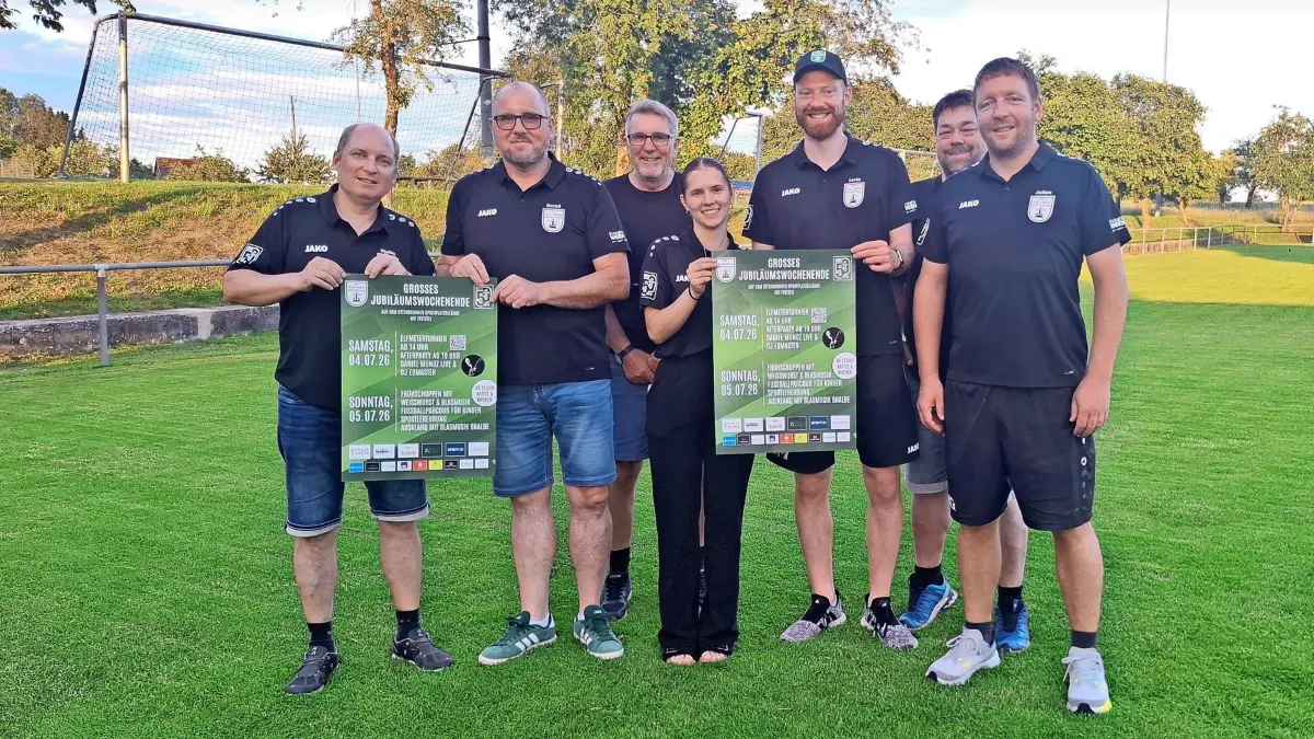 Die Führungsmannschaft des GWO im Jubiläumsjahr (von links): Stefan Weber, Bernd Burkhardt, Armin Rottke, Michele Wentsch, Levin Mandel, Michael Breitling und Julian Glowatzki.