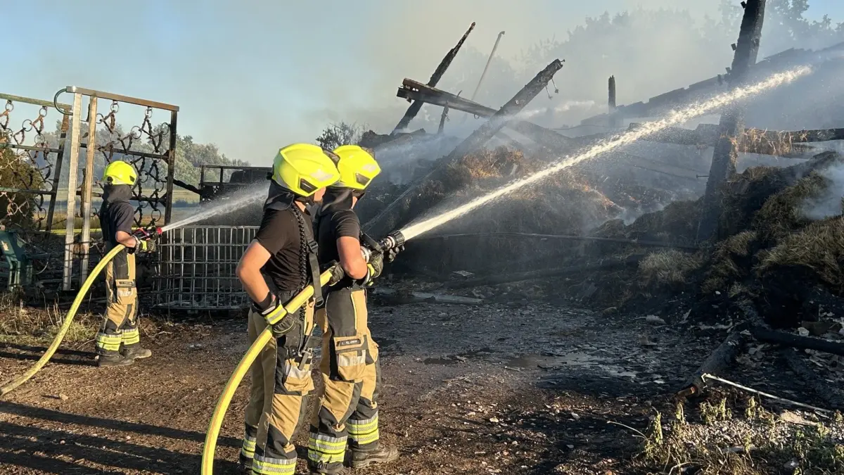 Brand auf einem landwirtschaftlichem Anwesen in Obermusbach
