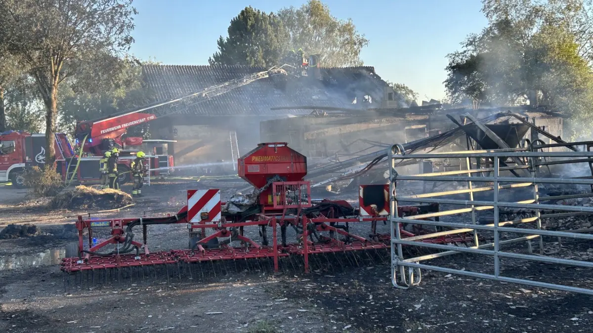 Brand auf einem landwirtschaftlichem Anwesen in Obermusbach