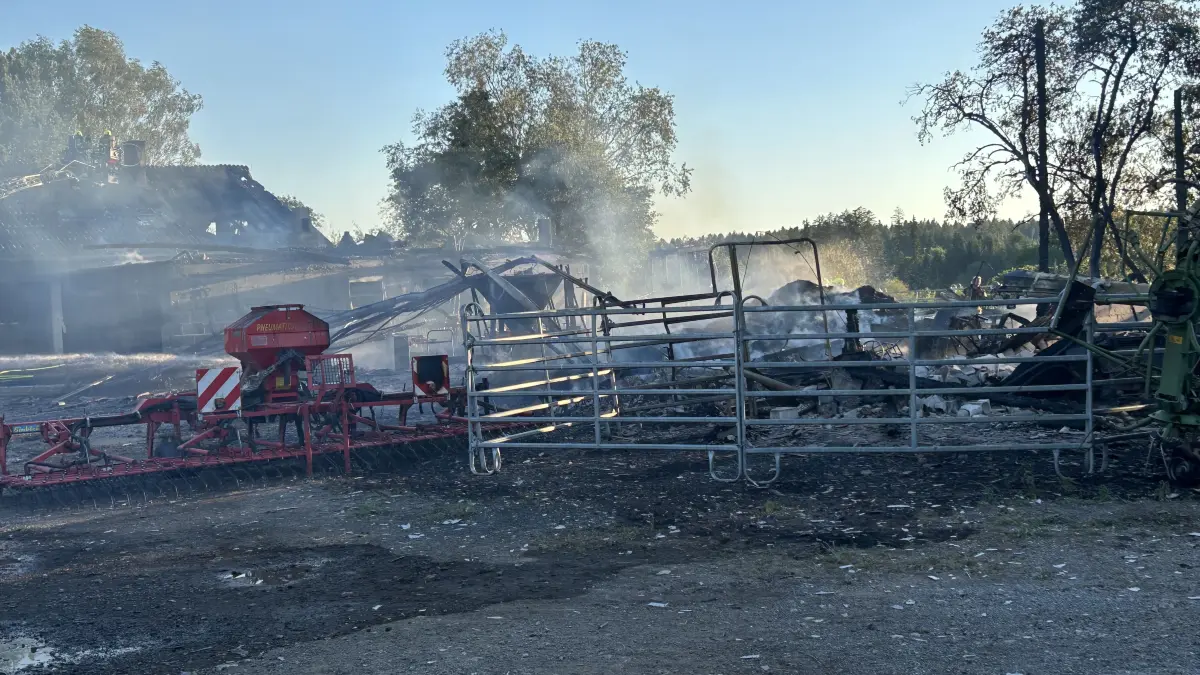 Brand auf einem landwirtschaftlichem Anwesen in Obermusbach