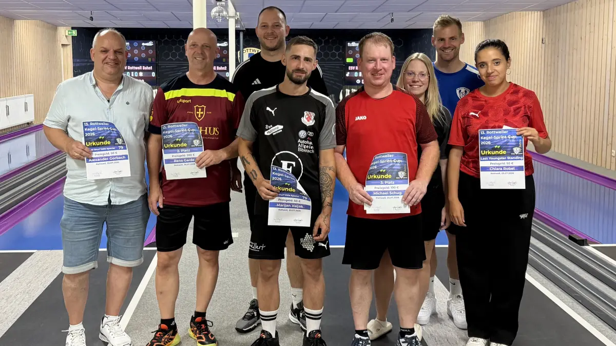 Die Sieger des 13. Rottweiler Kegel-Sprint-Cups