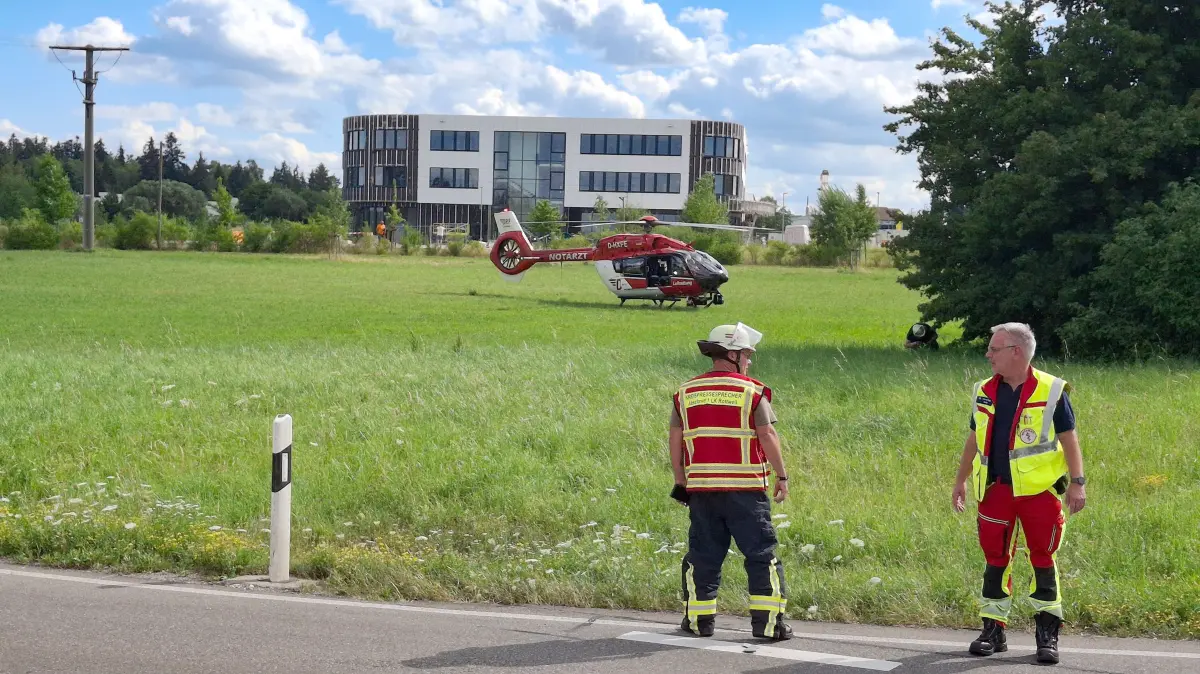 Auch ein Rettungshubschrauber war im Einsatz.