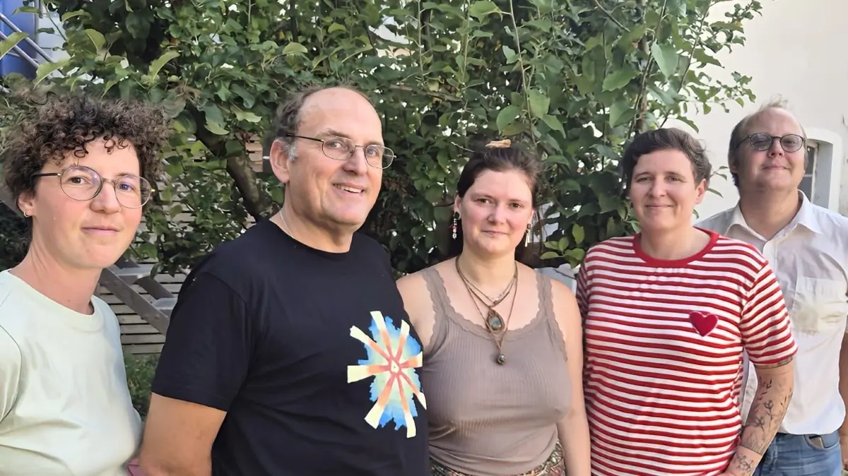 Lina Faller (Kreissprecherin), Manfred Jannikoy (Schatzmeister), Lena Wonner-Daecke (Mitgliederbetreuung), Anne-Katrin Naujoks (Kreissprecherin), Volker Hügel (Kreisgeschäftsführer)