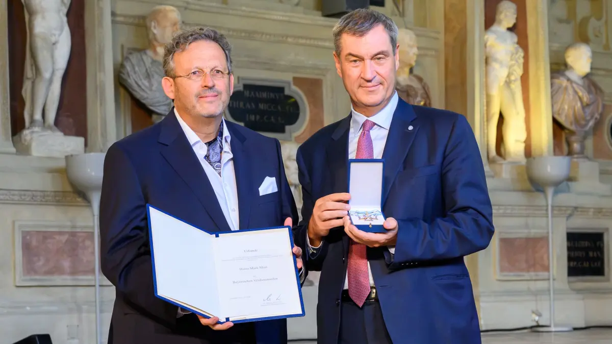 Bayerns Ministerpräsident Markus Söder: Verleihung Bayerischer Verdienstorden an Mark Mast