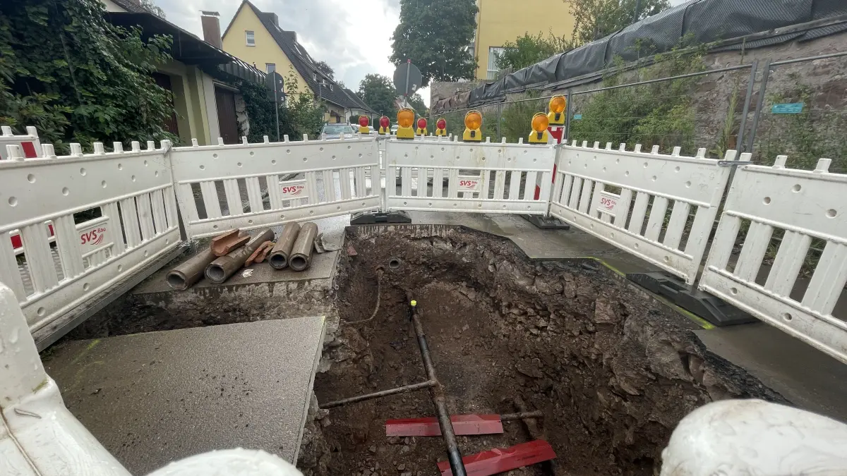 Baustelle Friedrichstraße St. Georgen Stadtwerke Villingen-Schwenningen SVS