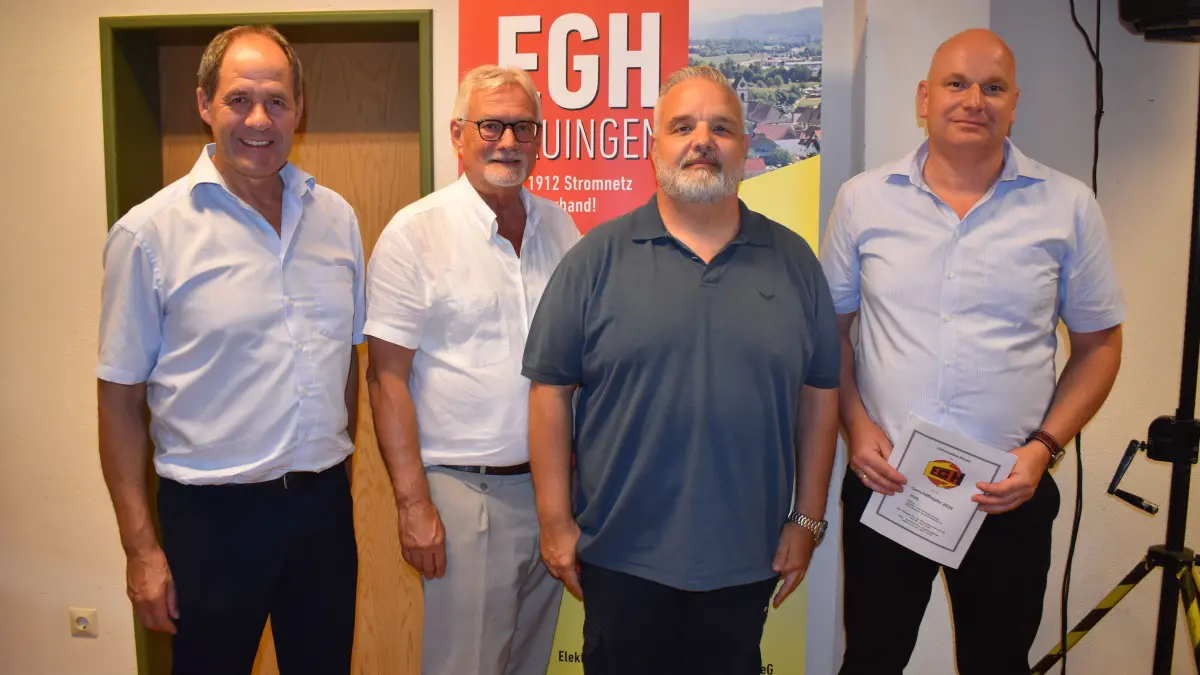 Stehen für den Erfolg der EGH: von links Aufsichtsratsvorsitzender Ralf Matje, zweiter Vorstand Günter Schlecht, der wiedergewählte Aufsichtsrat Florian Panzer und der erste Vorstand Ramon Weltin.