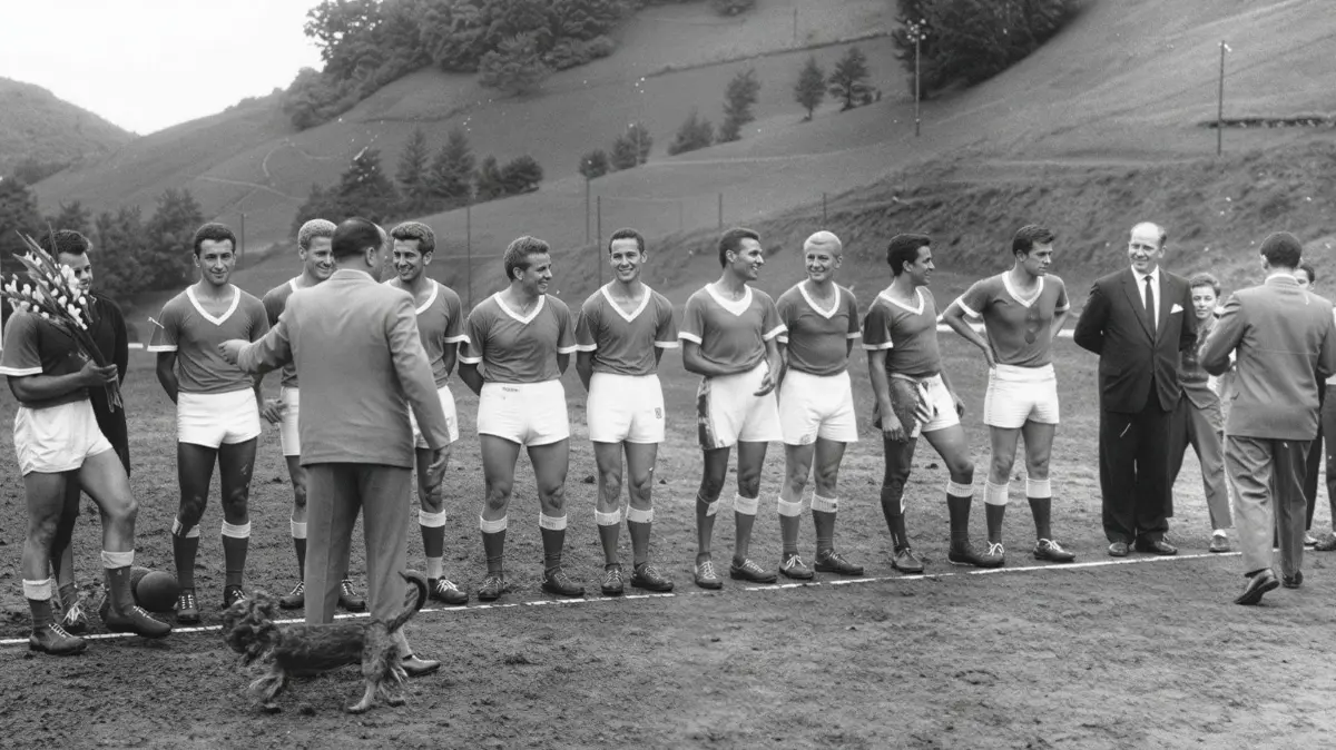 Die Handballmannschaft aus dem Jahr 1951 in Schlechtnau. Damals wurde auf dem Feld statt in der Halle gespielt.
