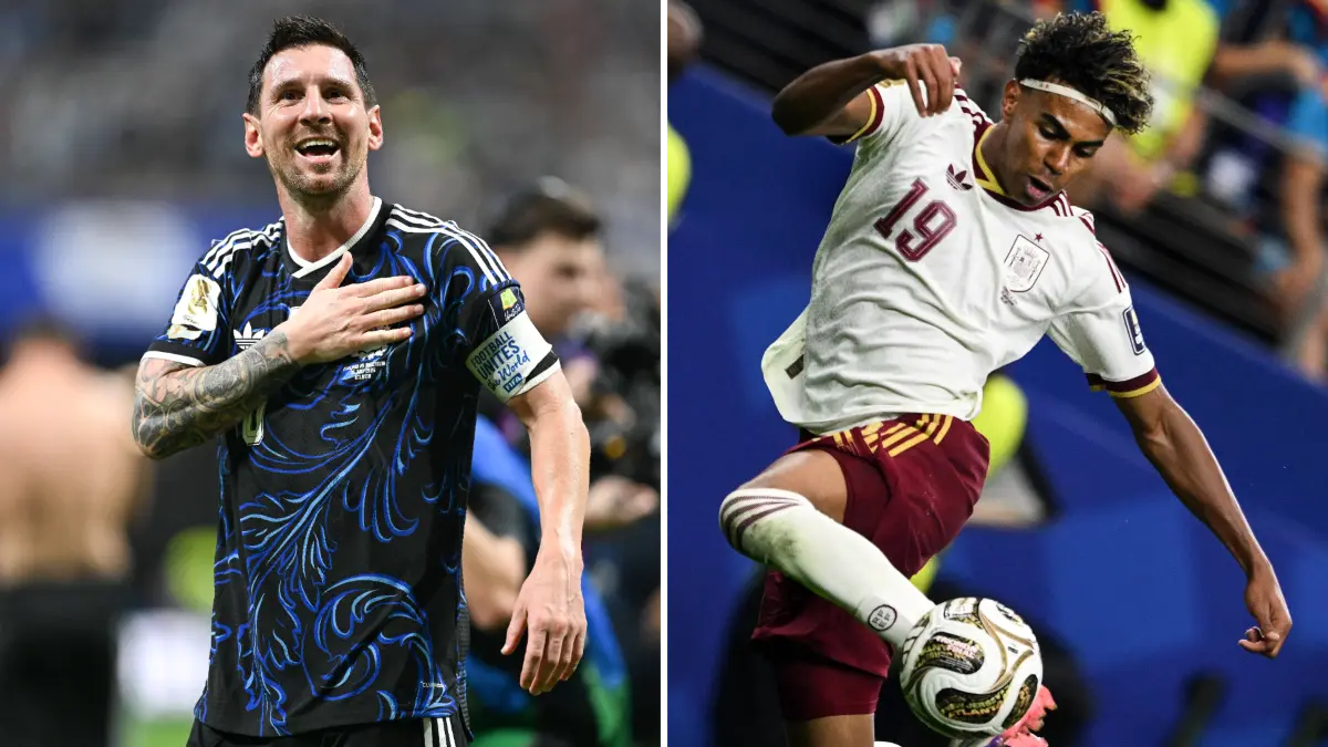 Duell der Superstars: Lionel Messi (links) trifft im Finale der Fußball-WM 2026 mit Argentinien auf Spanien um Lamine Yamal.