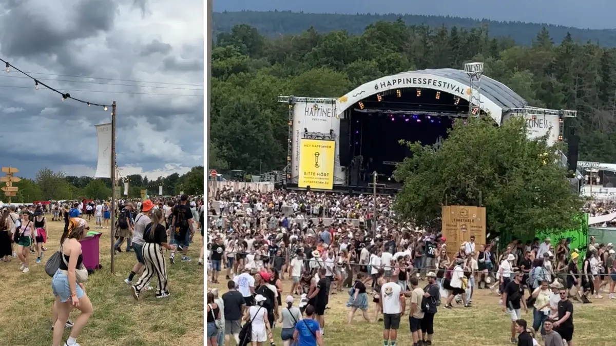 Wegen einer Unwetterwarnung wurde am Freitagnachmittag das Happiness Festival evakuiert.