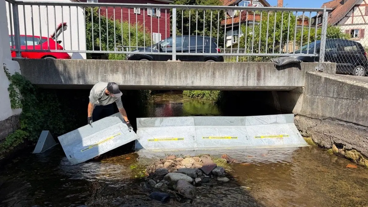 Mit Sperren, wie hier an der Alten Stadtmühle, soll das Wasser aufgestaut und damit ein Rückzugsort für Fische geschaffen werden.
