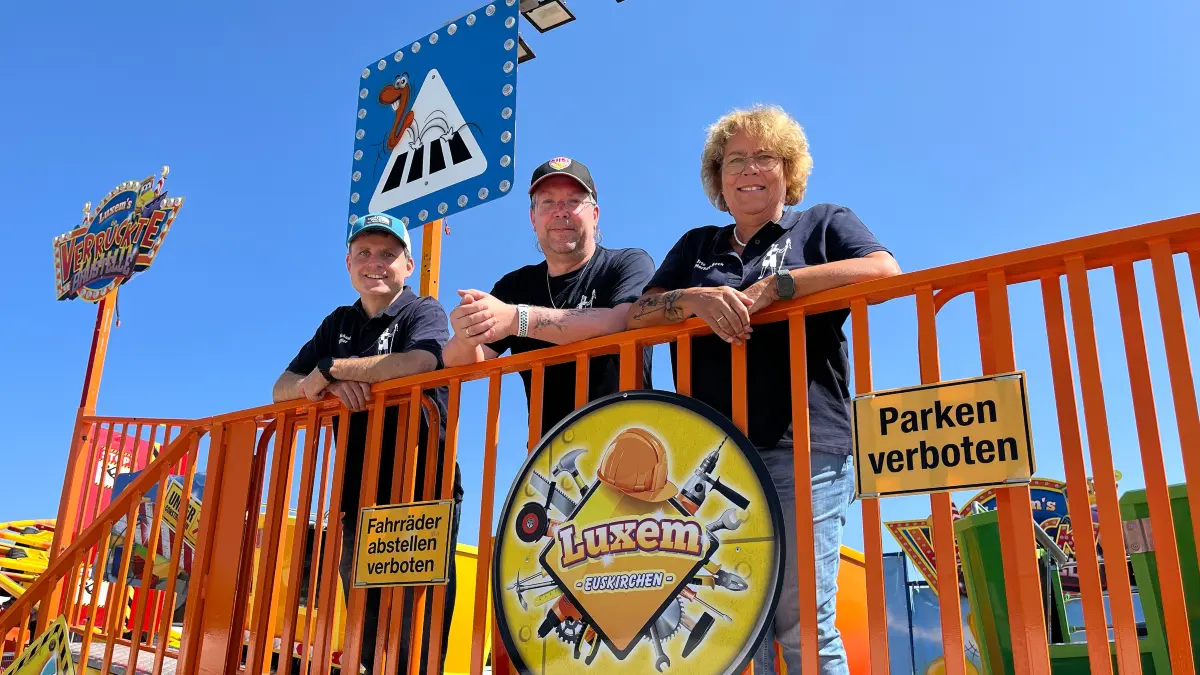 Das Führungstrio der Irma-West-Gemeinschaft bilanziert ein erfolgreiches Kinderfest 2026 - von links: Michael Löffler, Stefan Walter und Iris Merkel-Beck.