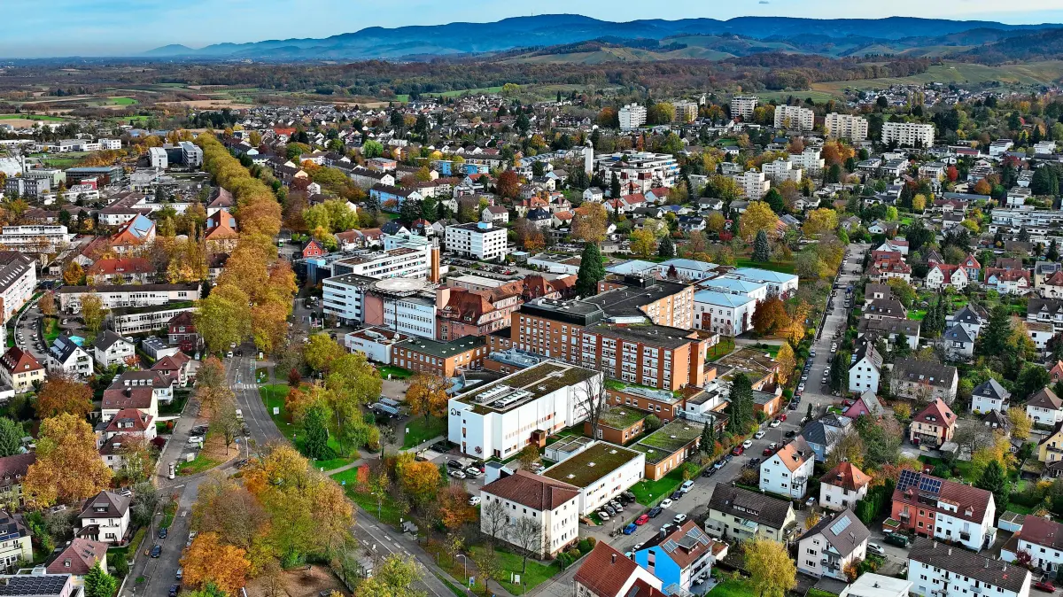 Ortenau-Klinikum Klinikum Ebertplatz Offenburg Luftaufnahme