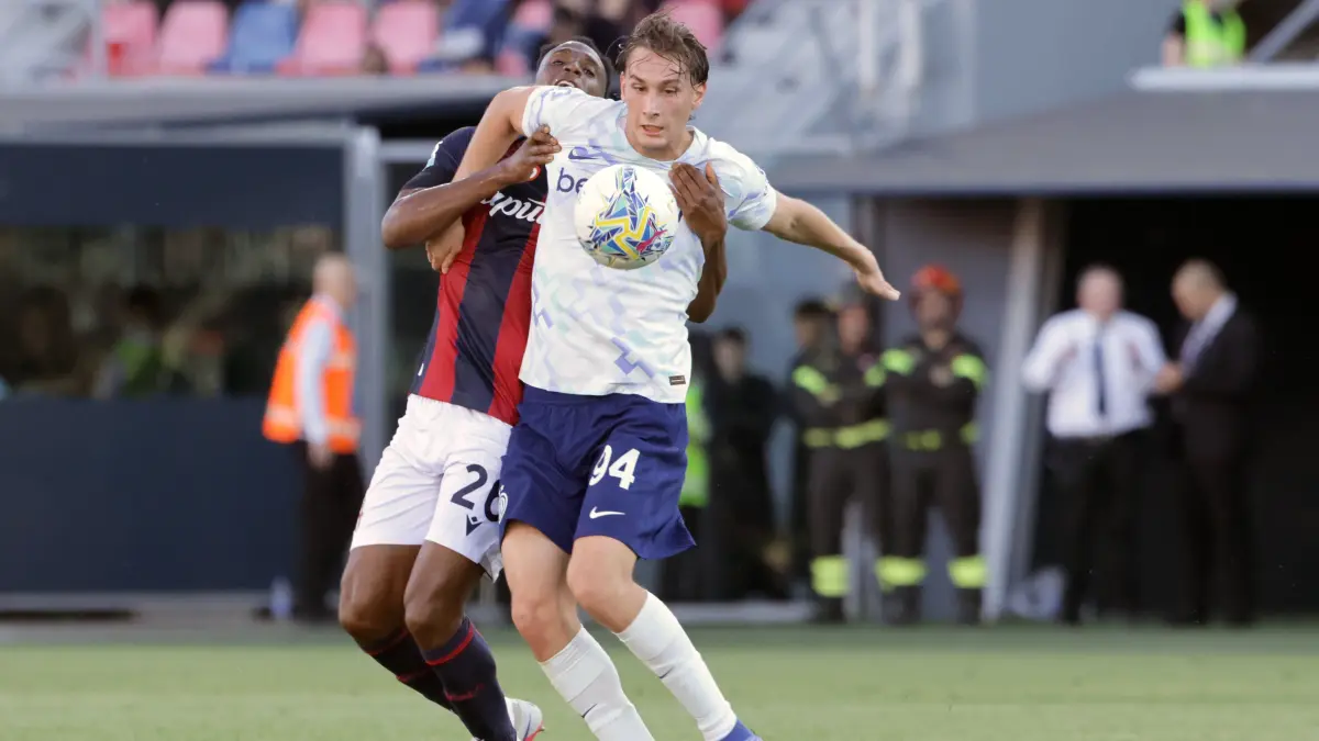 Pio Esposito – hier im letzten Ligaspiel in Bologna – erzielte gegen den SV Aasen fünf Treffer.