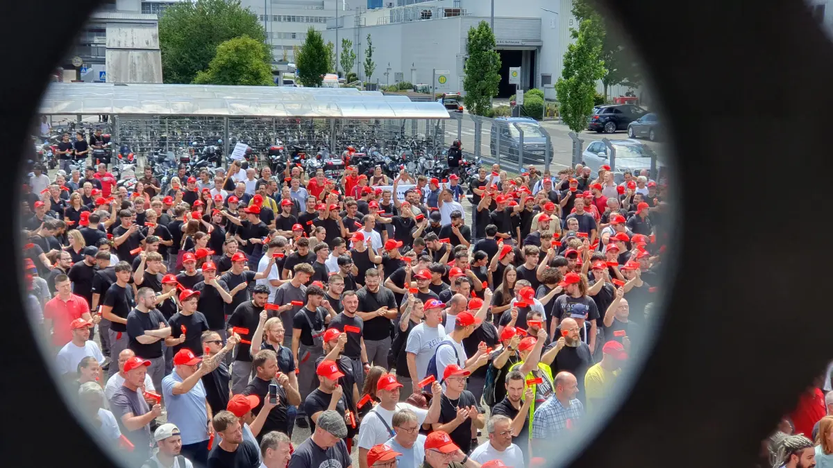 Proteste bei Audi in Neckarsulm