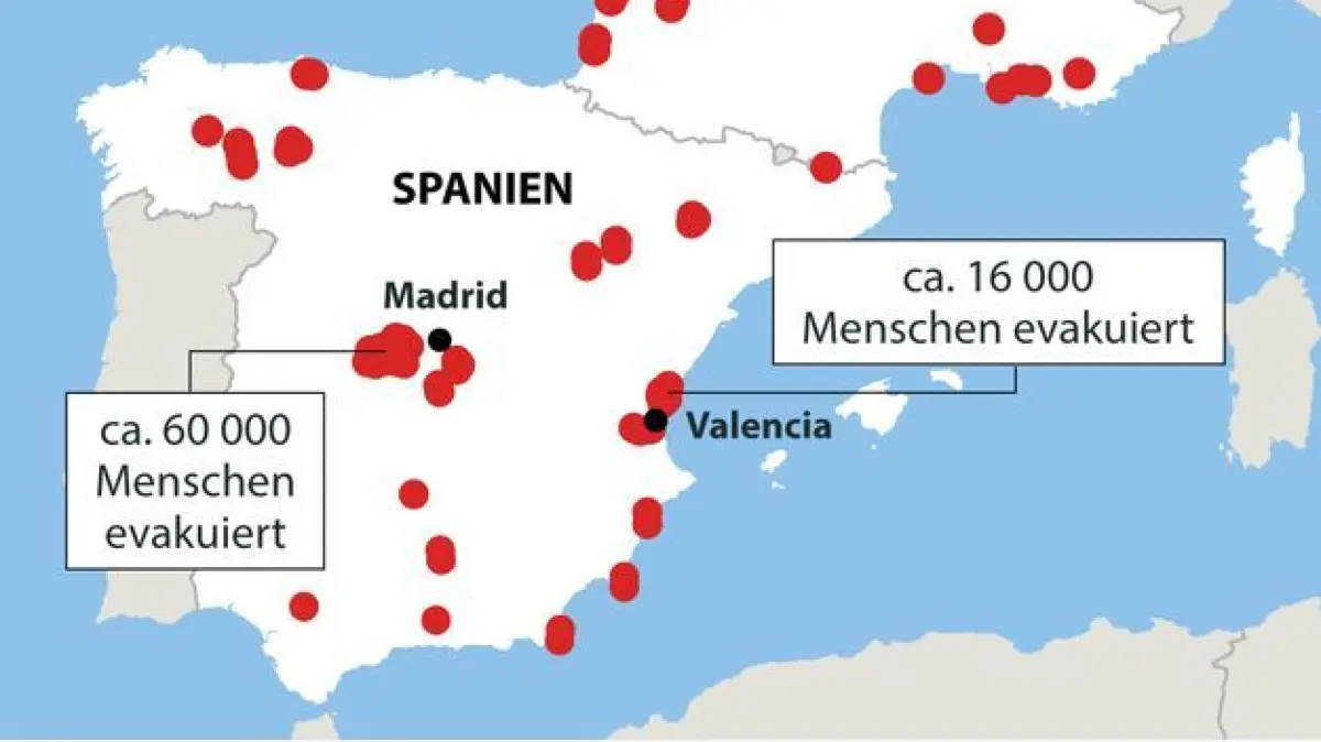 Waldbrände in Frankreich und Spanien