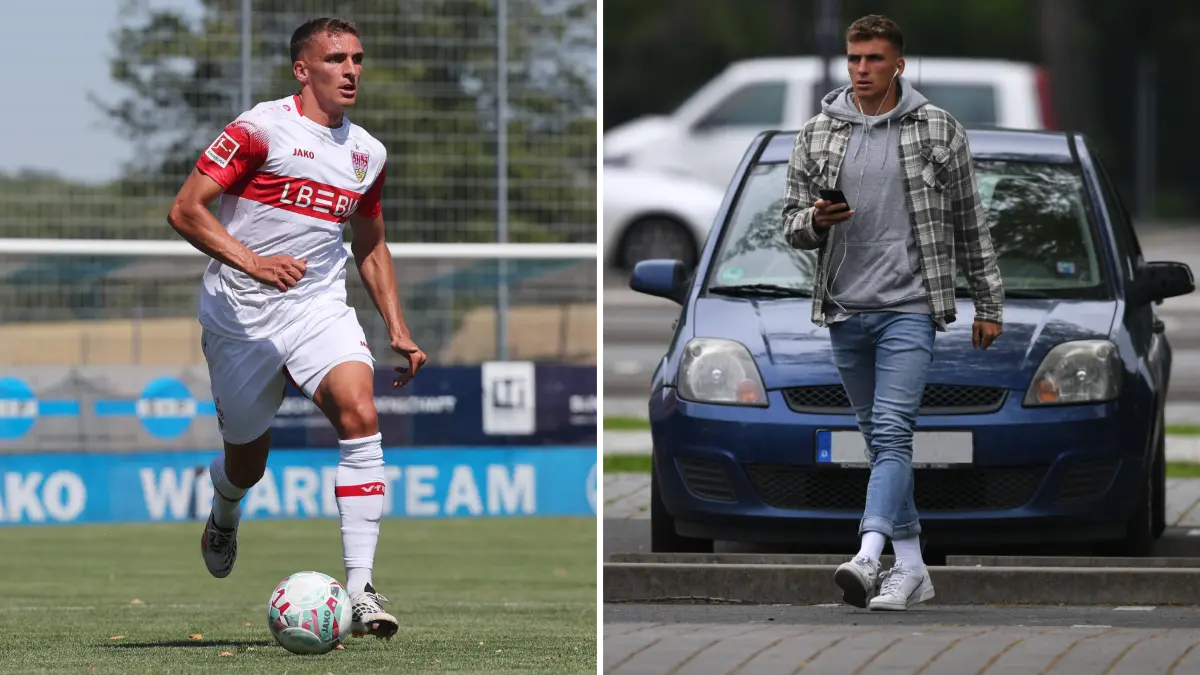 Grischa Prömel ist neu beim VfB Stuttgart - und fährt mit einem blauen Ford Fiesta zum Training (das Bild rechts stammt aus seiner Zeit bei Union Berlin)