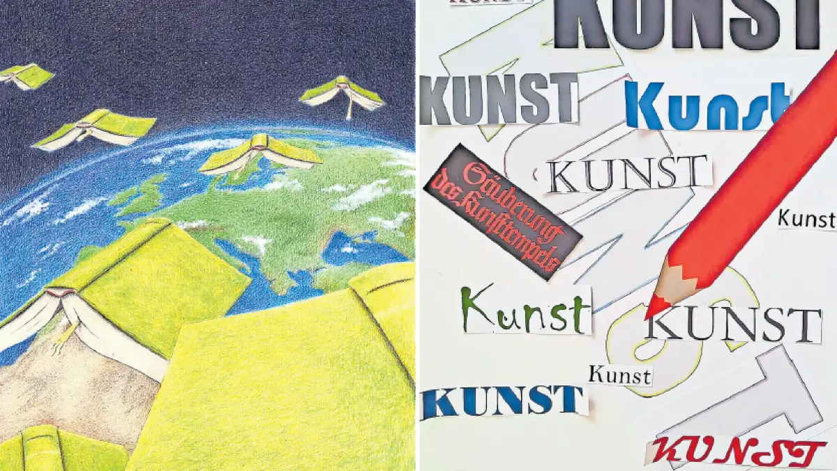 Die Bücher symbolisieren die Freiheit der Wissenschaft. Johann Türck betont die Vielfalt der Kunst.