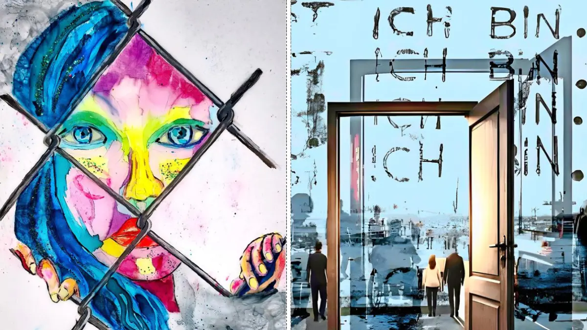 Die Beiträge von Andrea Weghaupt (links) und Inge Reutter-Eck für die Grundrechte-Aktion des Lahrer Kunstvereins