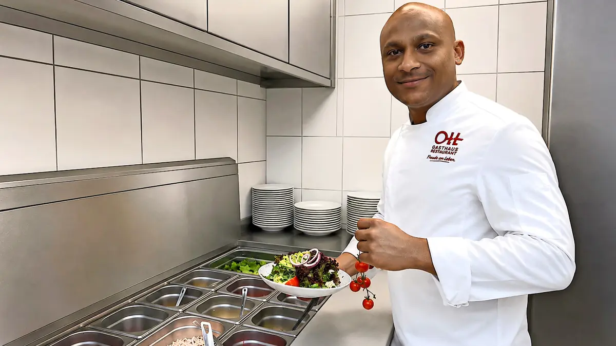 Rahul Kumar lässt sich zur Fachkraft Küche ausbilden. Unser Foto zeigt den jungen Inder im Gasthaus „Ott“ in Villingen.