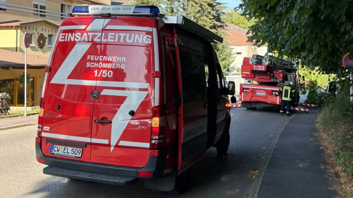 Die Schömberger Feuerwehr beseitigte die Gefahr durch einen morschen Ast.