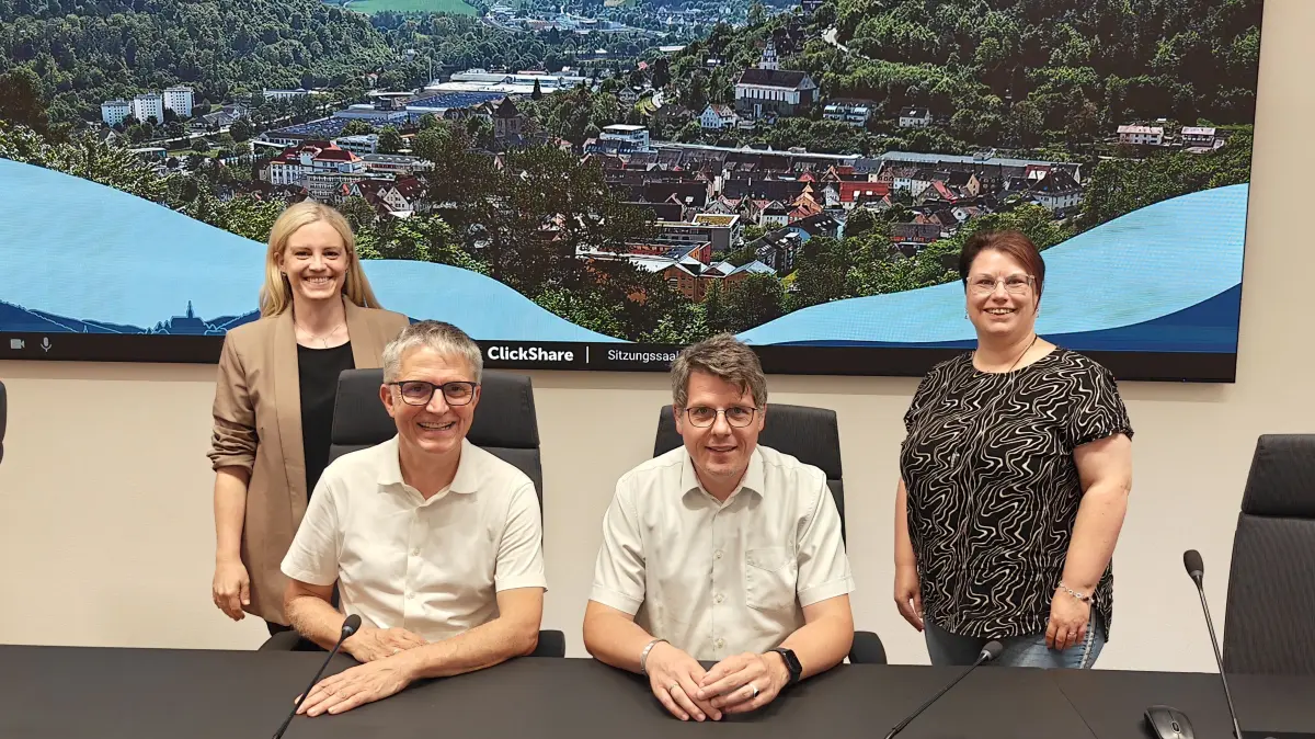 Sandra Martin (von links), Gebhard Pfaff, Matthias Winter und Janine Broghammer blicken zuversichtlich in die Zukunft.