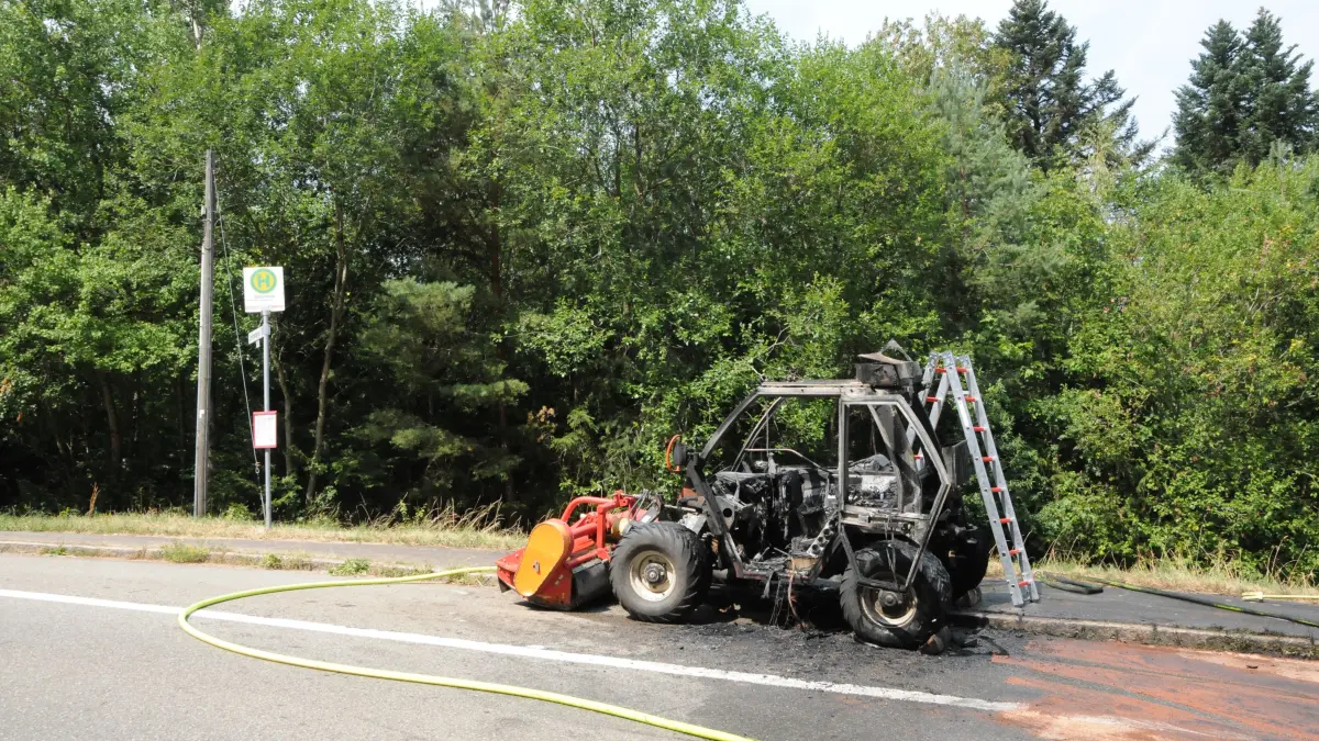 Das Fahrzeug brannte komplett aus.