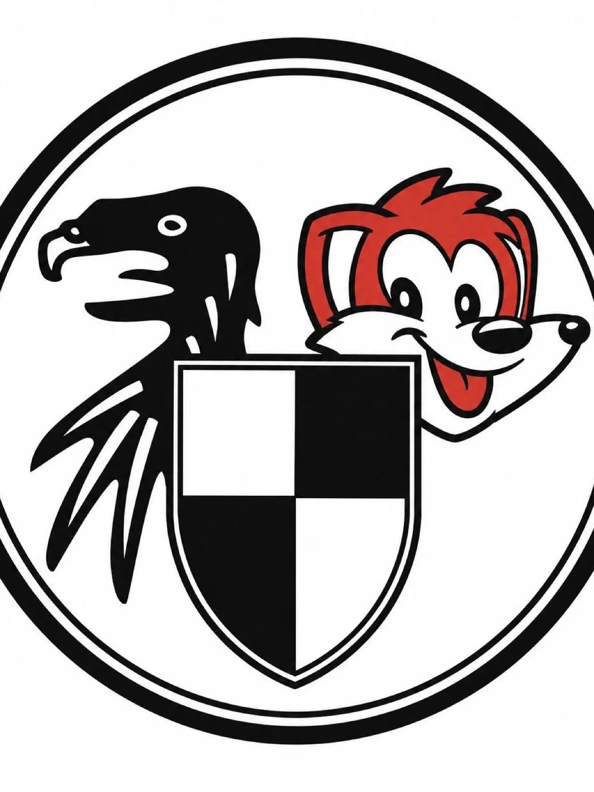 Das Vereinslogo der "Zollerfüchsle" mit Hohenzollern-Wappen, Greif und und Füchsle.